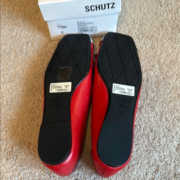 Schutz Women's Red Ballet Flats - Picture 5 of 6